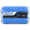 Packaged blue textured roller with SafeDeck Coating branding on a white background
